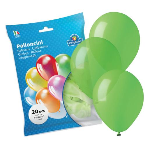 Bolsa con 20 globos verdes medianos
